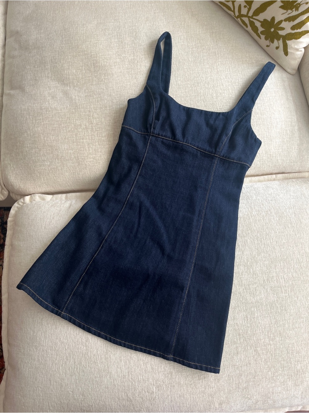 Zara Sleeveless Dark Blue Denim Tank Dress